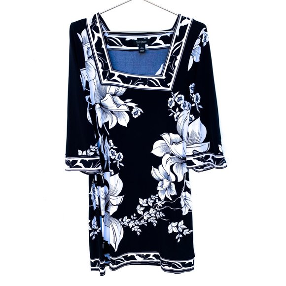 White House Black Market Dresses & Skirts - White House Black Market Floral Square Neck Dress